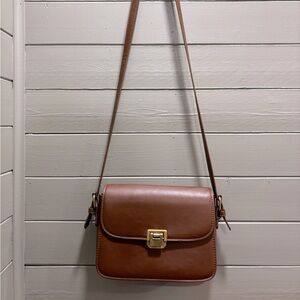 Brown faux Leather Crossbody Bag